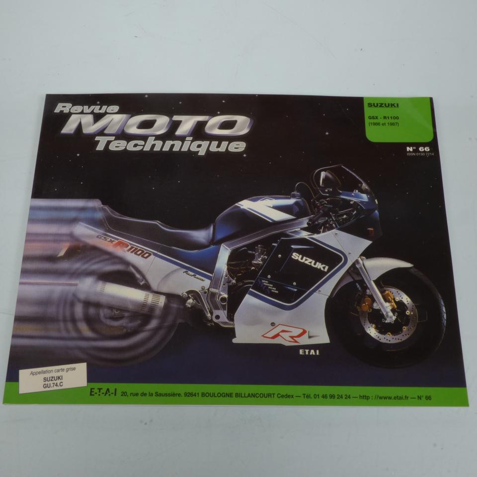 Revue technique atelier E.T.A.I pour moto Suzuki 1100 Gsx-R 1986 à 1987 GU74C N°66