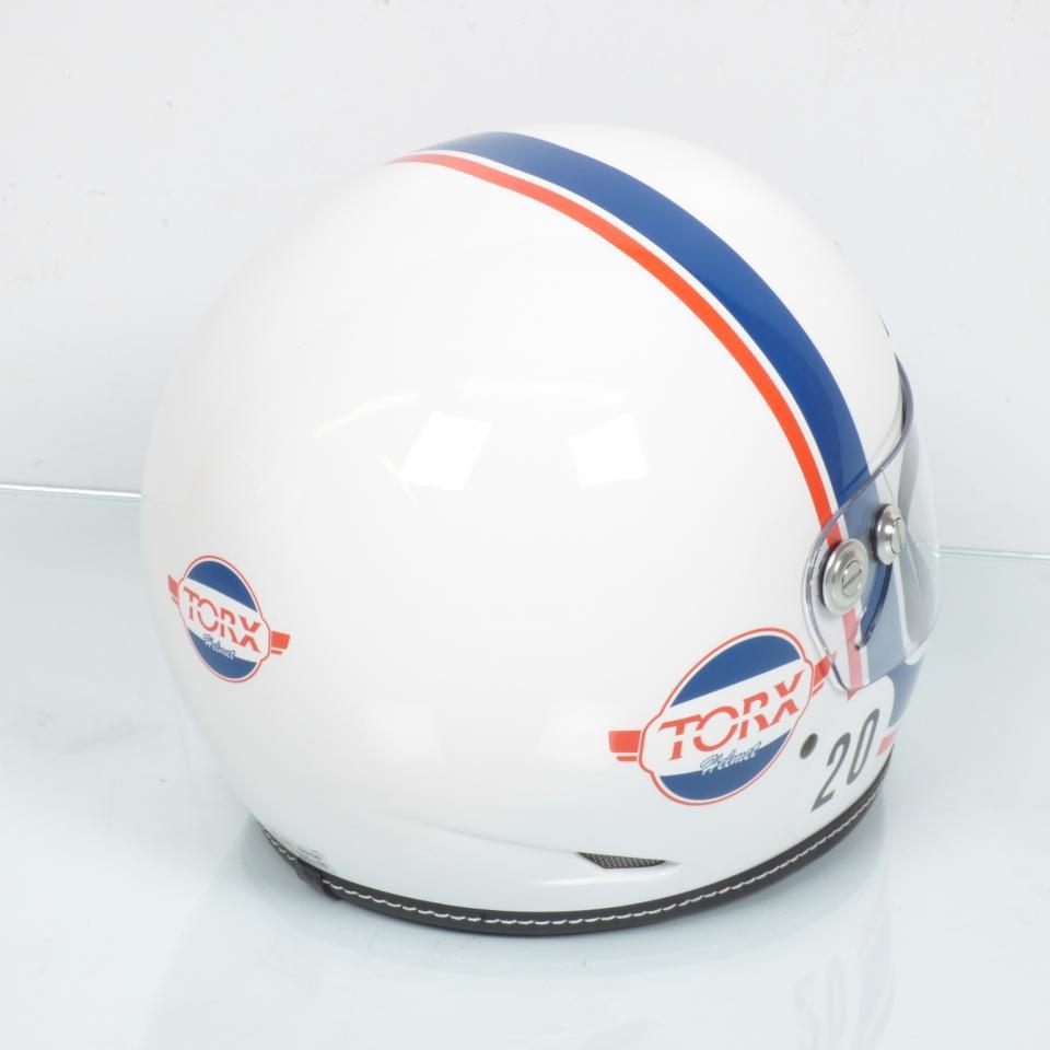 Casque pour moto route vintage Torx Barry Gulf White Taille S blanc brillant