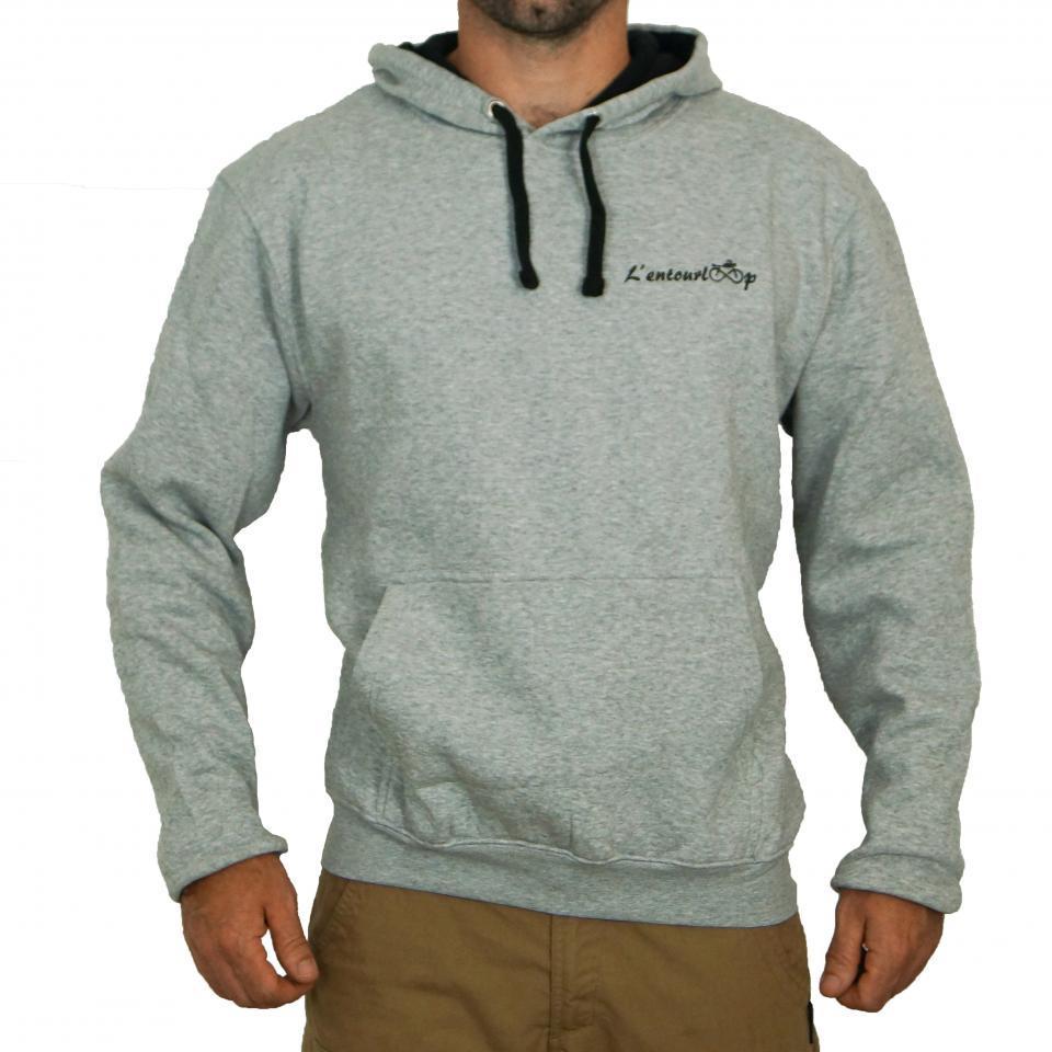 Sweat capuche pour moto Homme L'entourloop Birdy Gris taille L