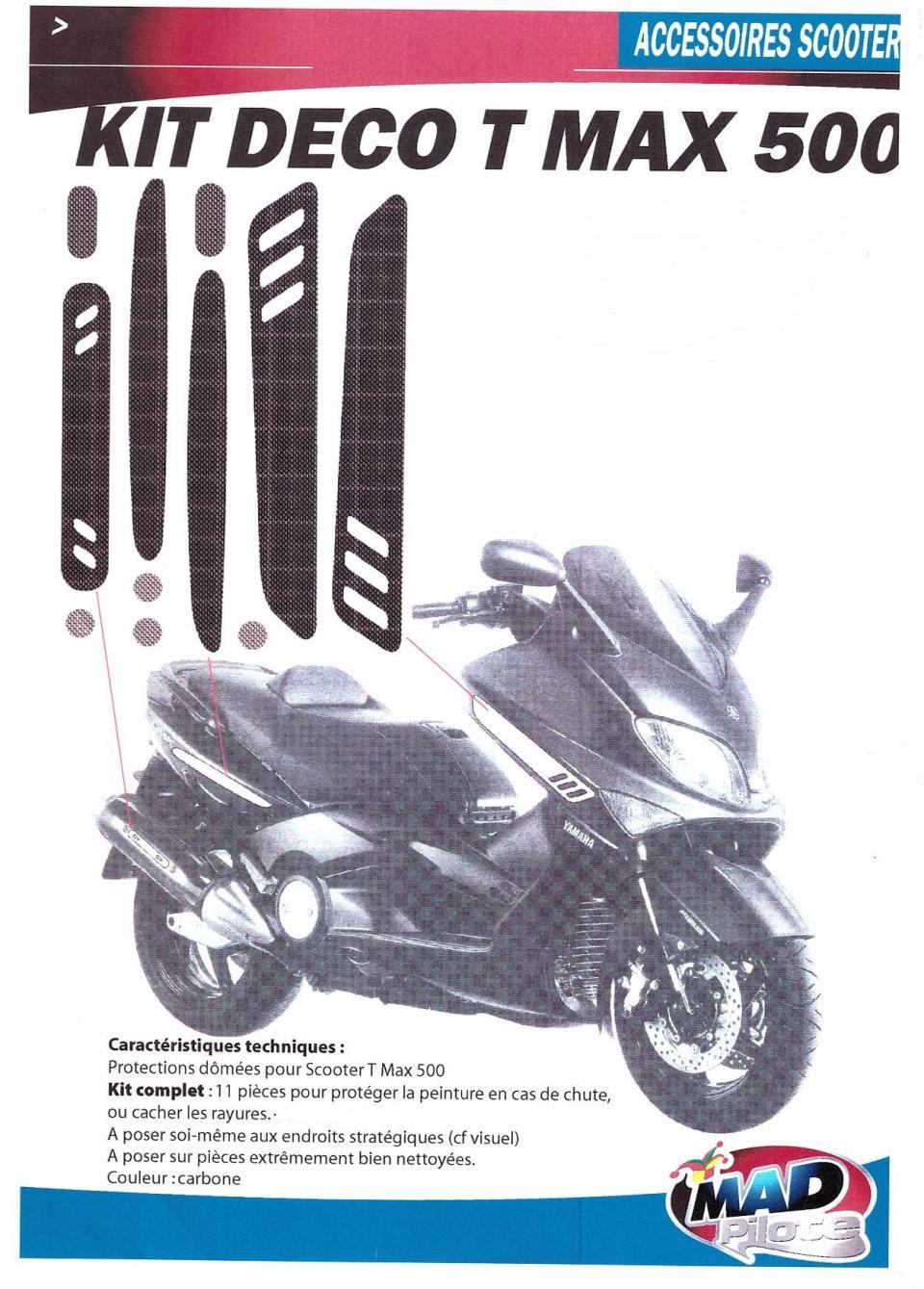 Autocollant stickers look carbone pour scooter Yamaha 500 Tmax 2001 à 2007 Neuf