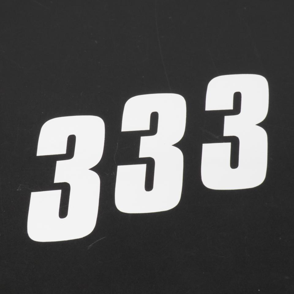 3 sticker autocollant numéro de course trois 3 blanc Blackbird 100x50 pour moto cross