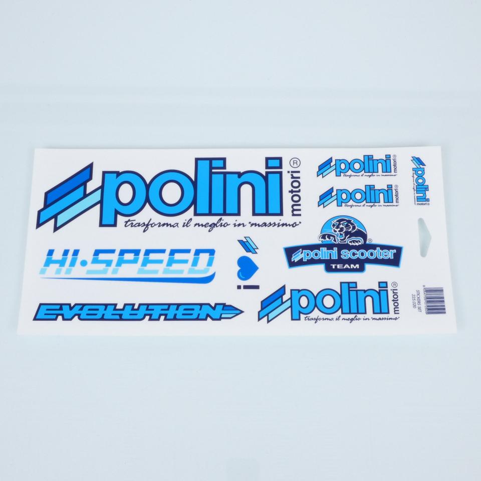 Planche d autocollant stickers Polini bleu blanc noir pour scooter cyclo Neuf