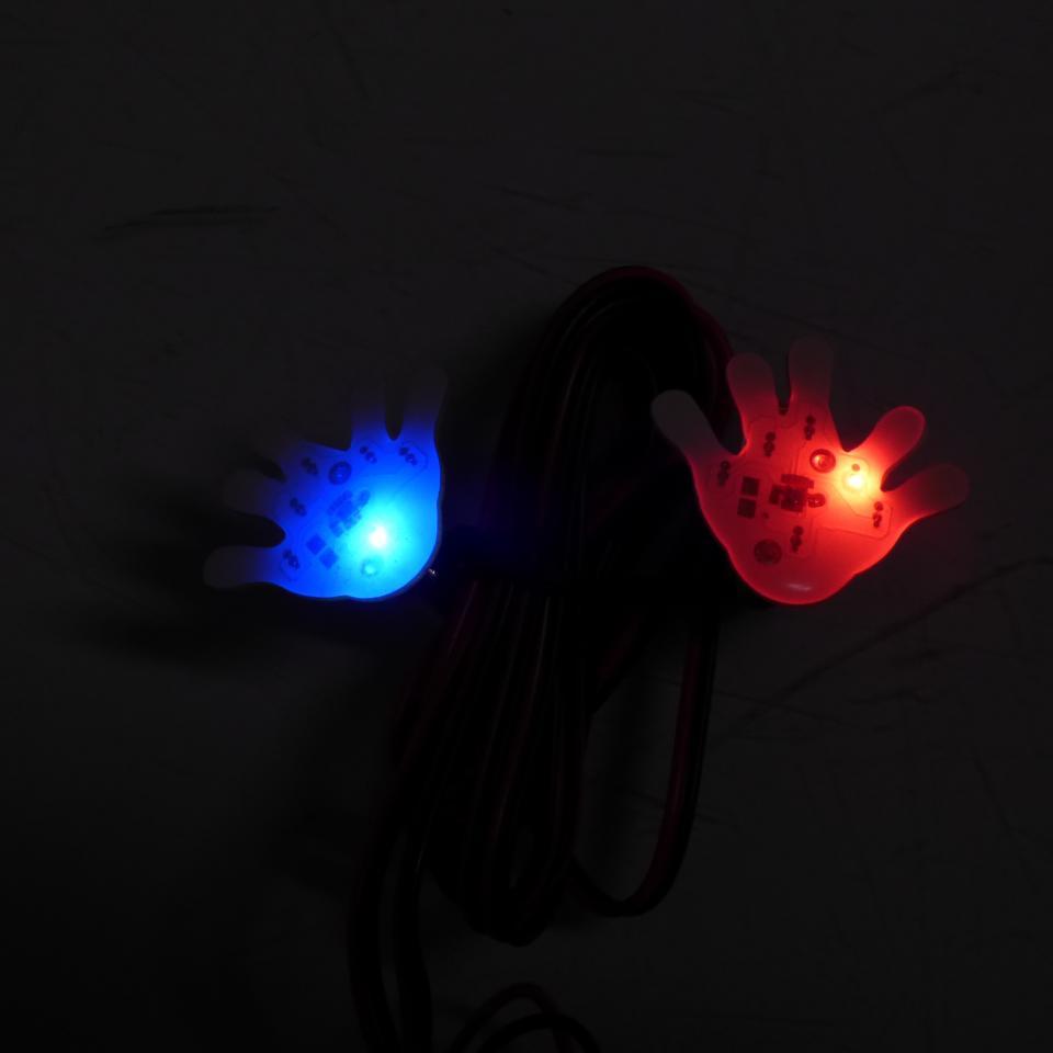 Paire de main lumineuse TNT bleu et rouge pour carénage de moto scooter Neuf