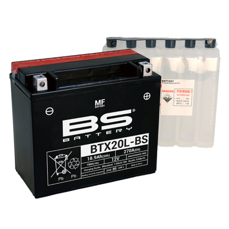 Batterie BS Battery pour Quad TGB 425 Target 4X4 2008 à 2010 YTX20L-BS / 12V 18Ah Neuf