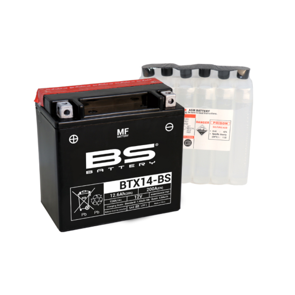 Batterie BS Battery pour moto Hyosung 650 GT 2007-2012 YTX14-BS / 12V 12Ah Neuf