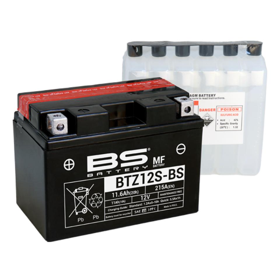 Batterie BS Battery pour Moto KTM 950 Super Motard 2005 à 2006 YTZ12S-BS / 12V 11Ah Neuf