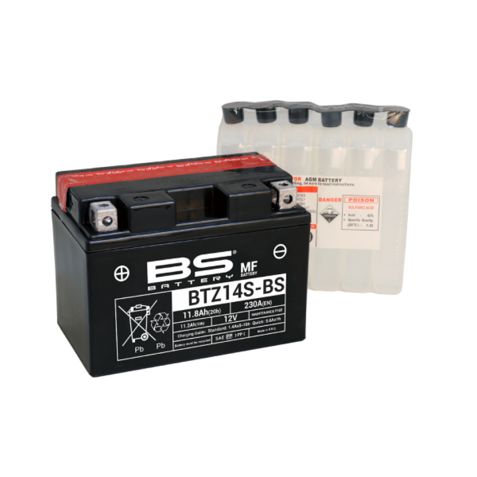 Batterie BS Battery pour Moto Yamaha 950 XV R 2014 à 2017 YTZ14S-BS / 12V 11.2Ah Neuf