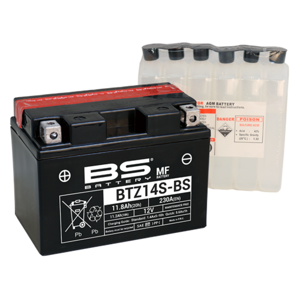 Batterie BS Battery pour Moto KTM 990 Supermoto R Abs 2012 à 2013 YTZ14S-BS / 12V 11.2Ah Neuf