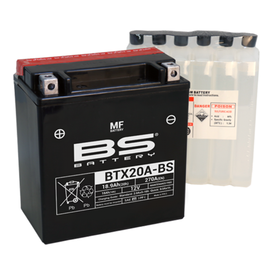 Batterie BS Battery pour Quad Suzuki 700 Lt-A X Kingpour Quad 2005-2008 YTX20A-BS / 12V 18Ah Neuf