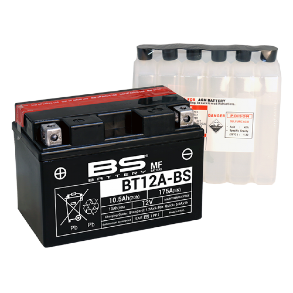 Batterie BS Battery pour Scooter Suzuki 250 Burgman 2003 à 2006 YT12A-BS / 12V 10Ah Neuf