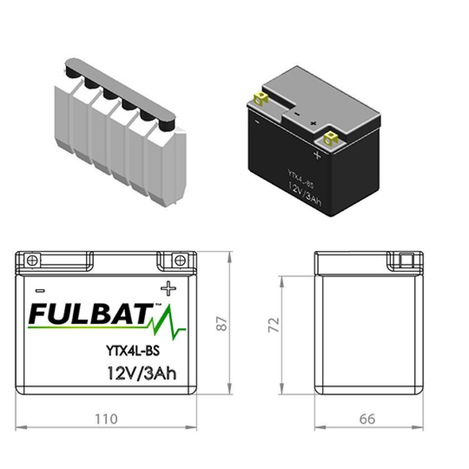Batterie Fulbat pour Moto Honda 125 CRF F 2014 à 2000 Neuf