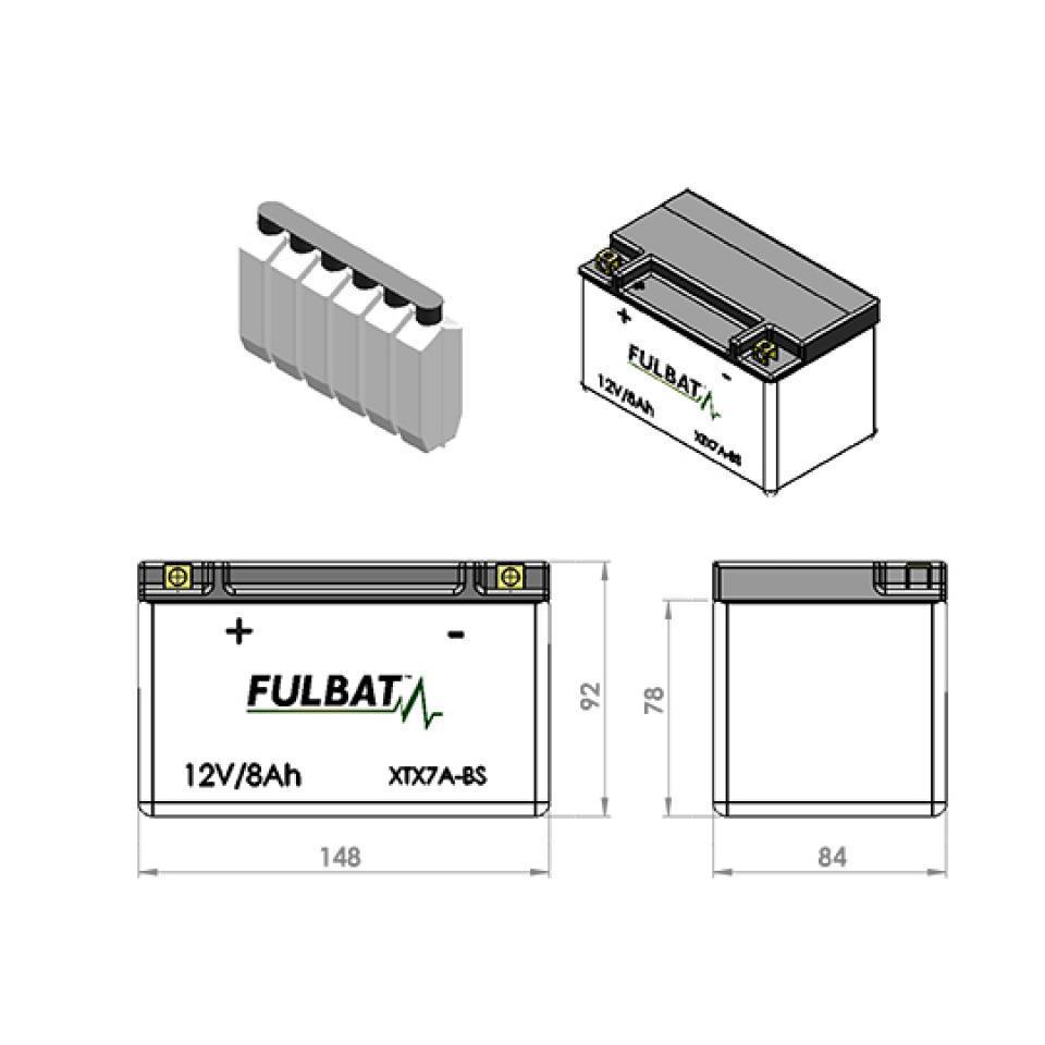 Batterie Fulbat pour Moto Kawasaki 125 Z 2019 à 2000 Neuf