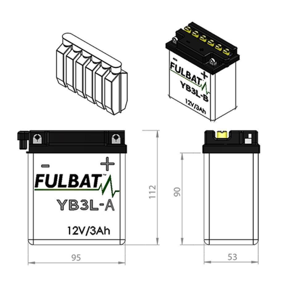 Batterie Fulbat pour Moto Honda 75 CRM R 1989 à 1994 Neuf