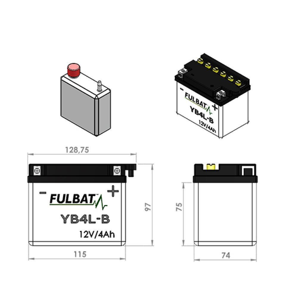 Batterie Fulbat pour Mobylette Piaggio 50 Velofax 1996 à 1999 Neuf