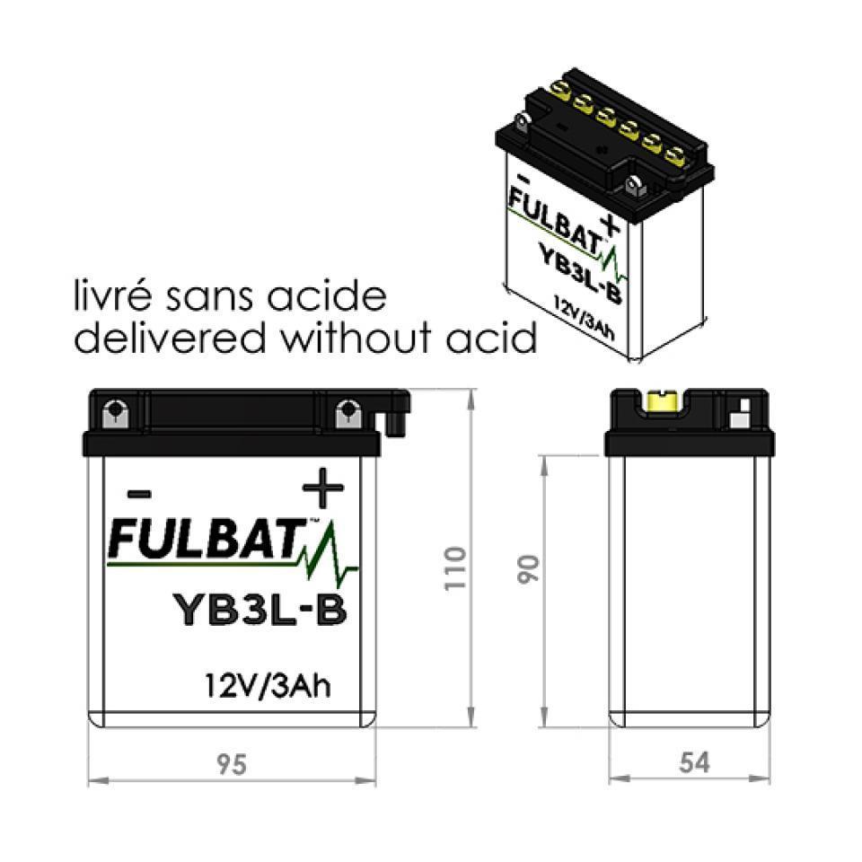 Batterie Fulbat pour Moto Yamaha 200 Dt R 1988 à 1995 Neuf