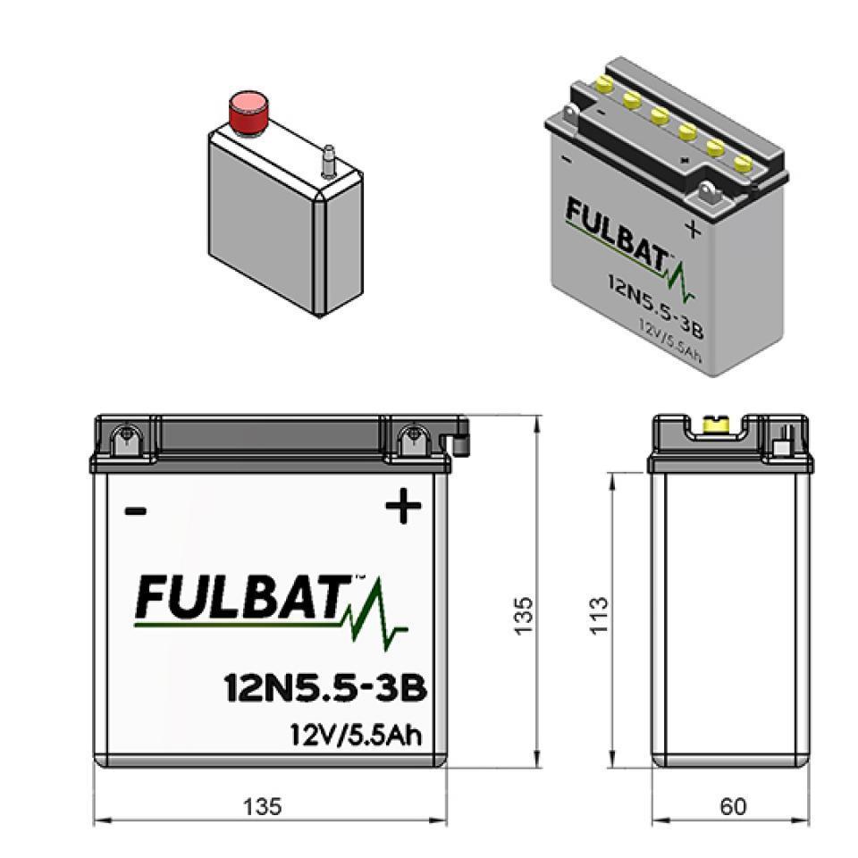 Batterie Fulbat pour Moto Kawasaki 250 KH 1977 Neuf