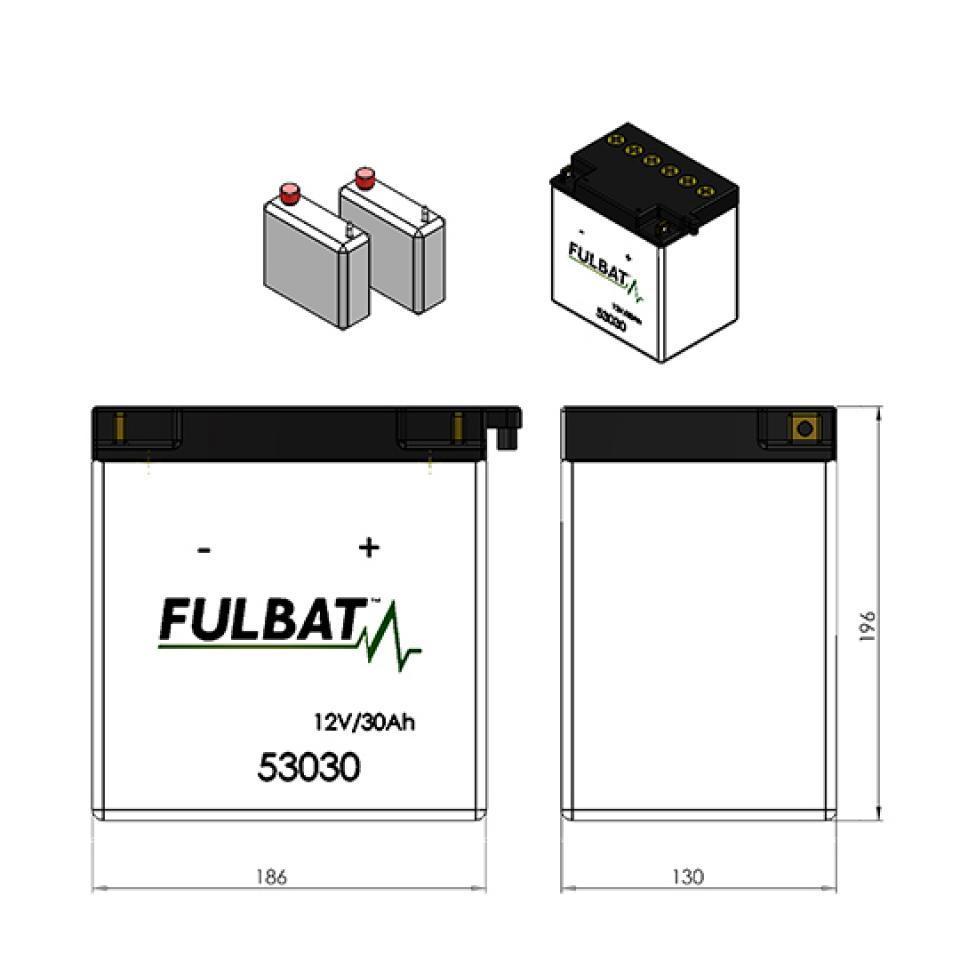 Batterie Fulbat pour Moto Ducati 900 GTS 1975 à 1976 Neuf