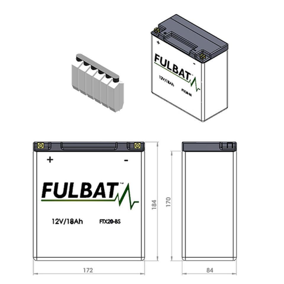 Batterie Fulbat pour Moto Buell 1200 S2 THUNDERBOLT 1995 à 1996 Neuf