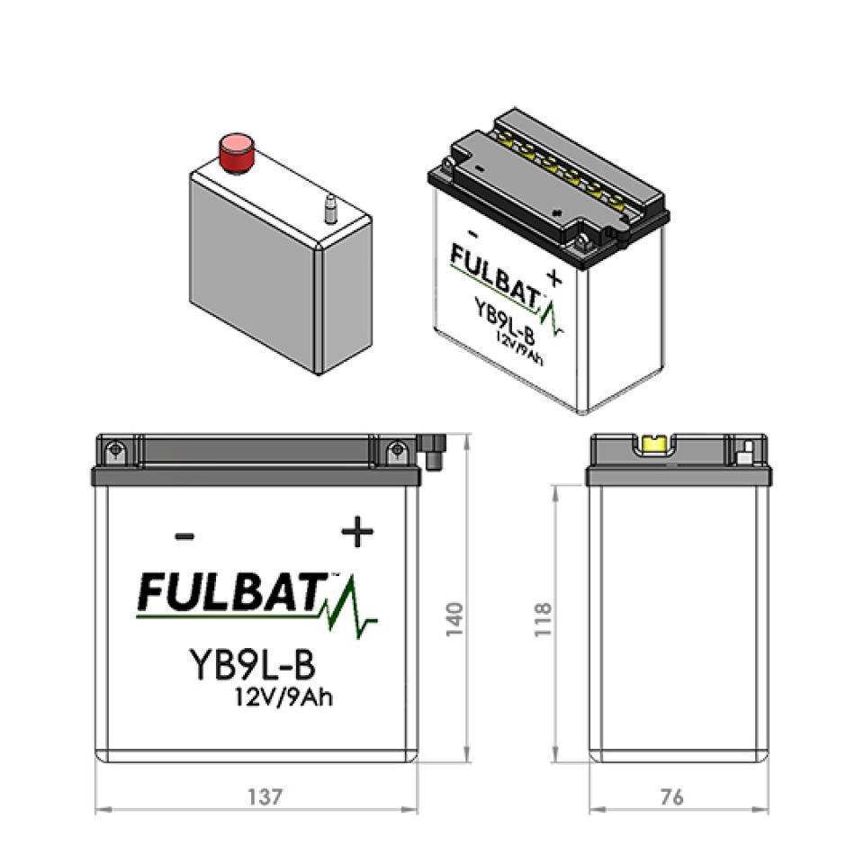 Batterie Fulbat pour Moto Kawasaki 500 KH 1976 Neuf