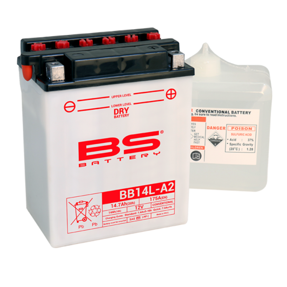 Batterie BS Battery pour moto Honda 750 Cb Fb 1982-1982 YB14L-A2 / 12V 14Ah Neuf