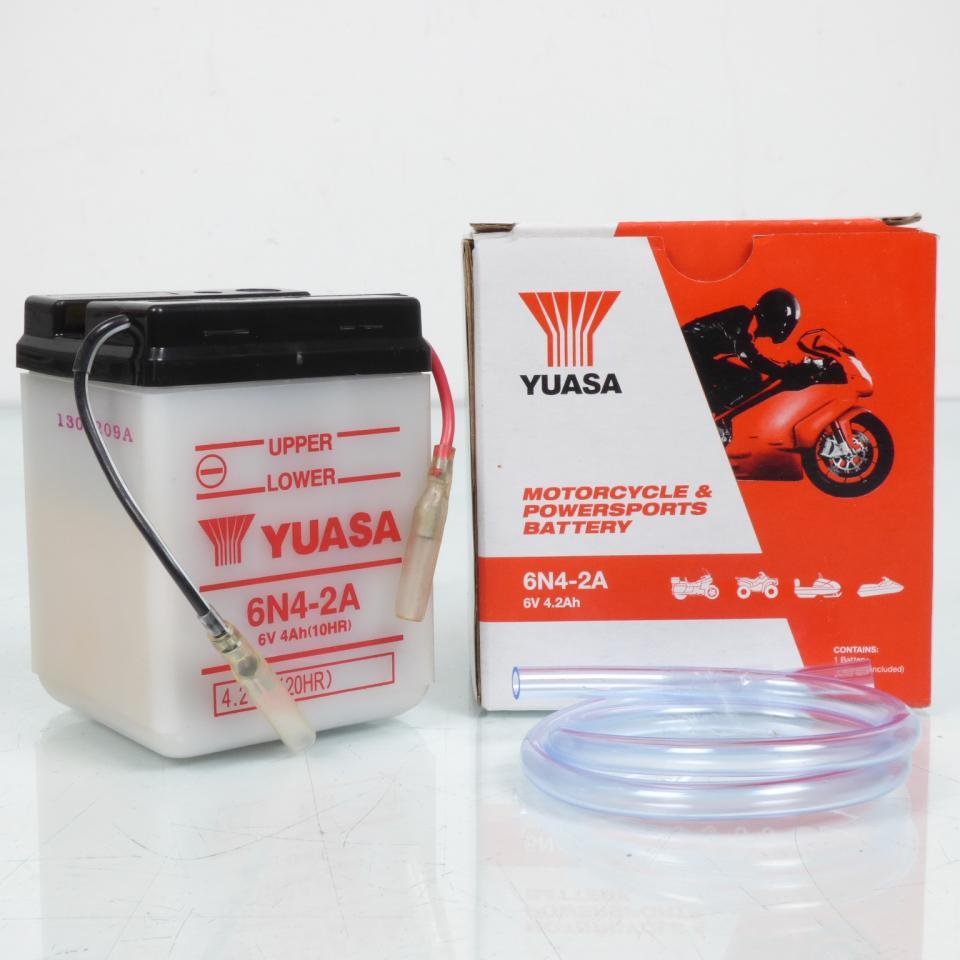 Batterie Yuasa pour moto Suzuki 125 RV van van 1974 à 1977 6N4-2A / 6V 4Ah Neuf