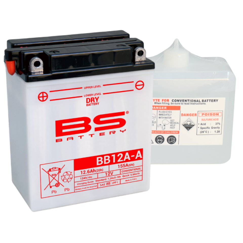 Batterie BS Battery pour Moto Cagiva 125 Blues 1987 à 1995 YB12A-A / 12V 12Ah Neuf