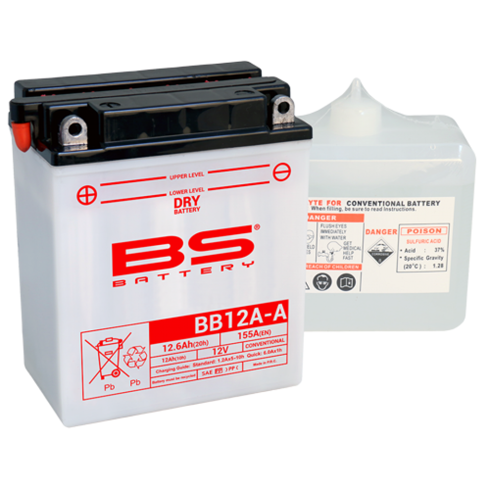 Batterie BS Battery pour Moto Cagiva 125 Blues 1987 à 1995 YB12A-A / 12V 12Ah Neuf