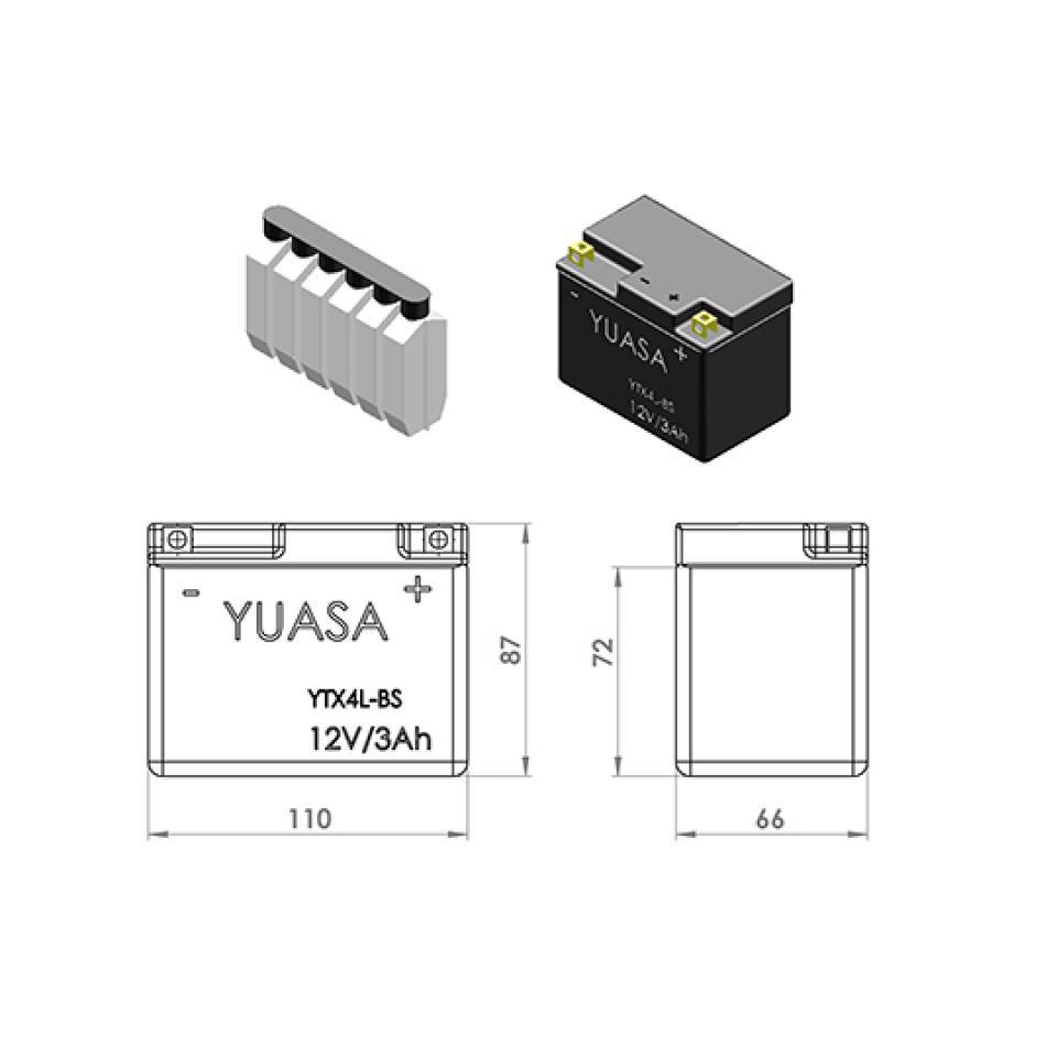 Batterie Yuasa pour Scooter Suzuki 50 Katana 1997 à 2004 Neuf