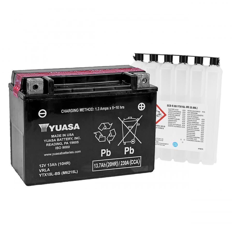 Batterie Yuasa pour Quad Bombardier 650 Ds 4X2 2000 à 2003 YTX15L-BS / 12V 13Ah Neuf