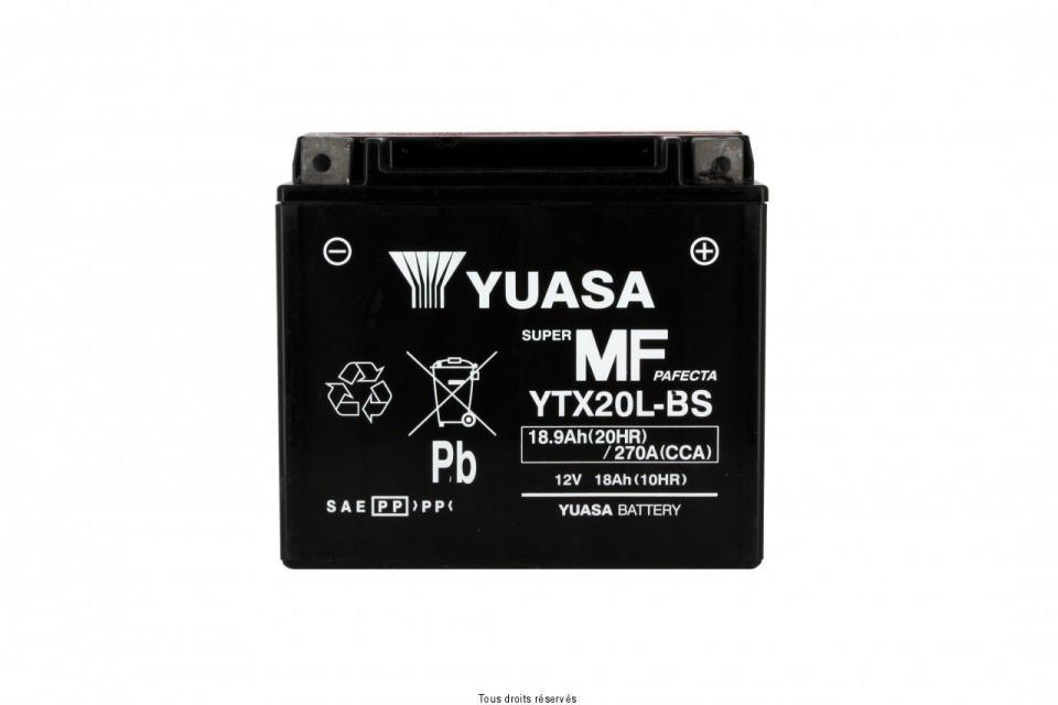 Batterie Yuasa pour Moto Yamaha 1300 XVZ Royal star 1996 à 2013 YTX20L-BS / 12V 18Ah Neuf