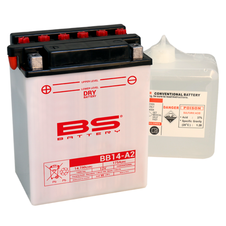 Batterie BS Battery pour Quad Hytrack 250 Hy 265 H 2004 à 2005 YB14-A2 / 12V 14Ah Neuf