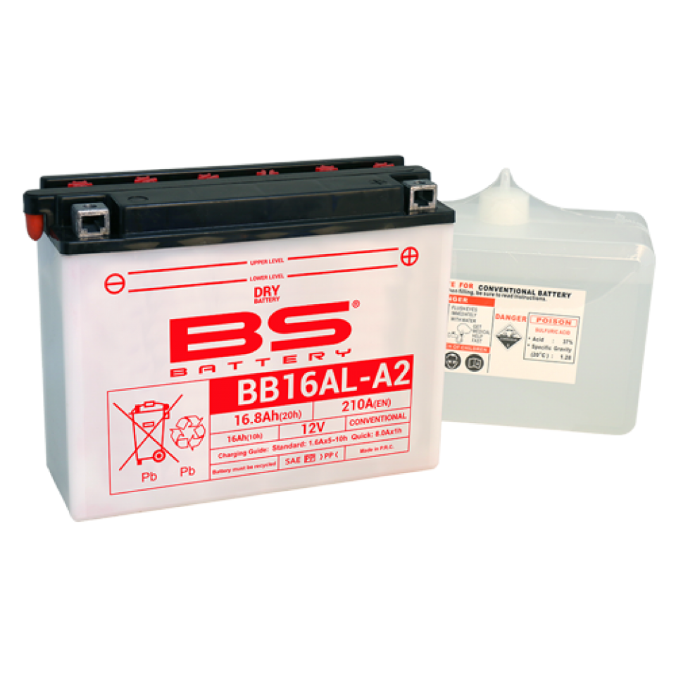 Batterie BS Battery pour moto Ducati 748 Sp Strada 1995-1999 YB16AL-A2 / 12V 16Ah Neuf