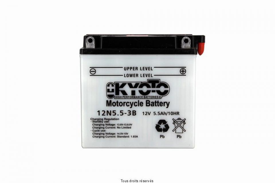 Batterie Kyoto pour Moto Sachs 125 Zz Super Motard 1999 à 2003 12N5.5-3B / 12V 5.5Ah Neuf