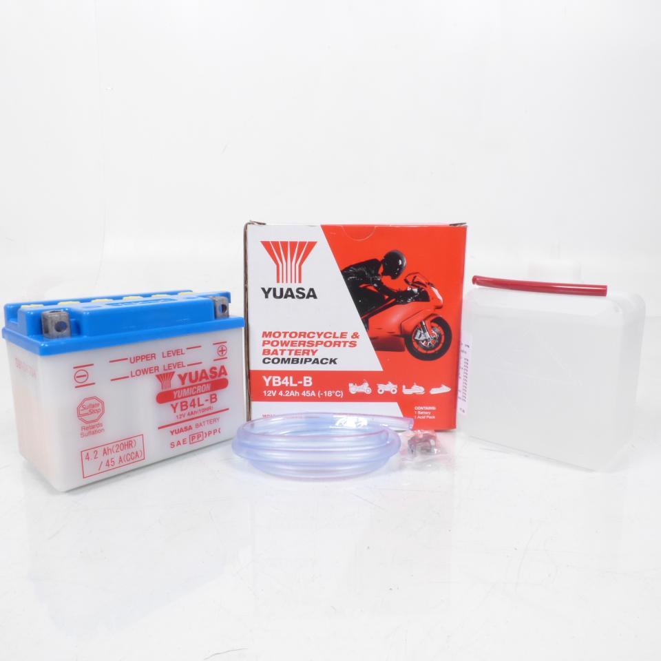 Batterie Yuasa pour Mobylette Piaggio 50 Velofax 1996 à 1998 YB4L-B / 12V 4Ah Neuf