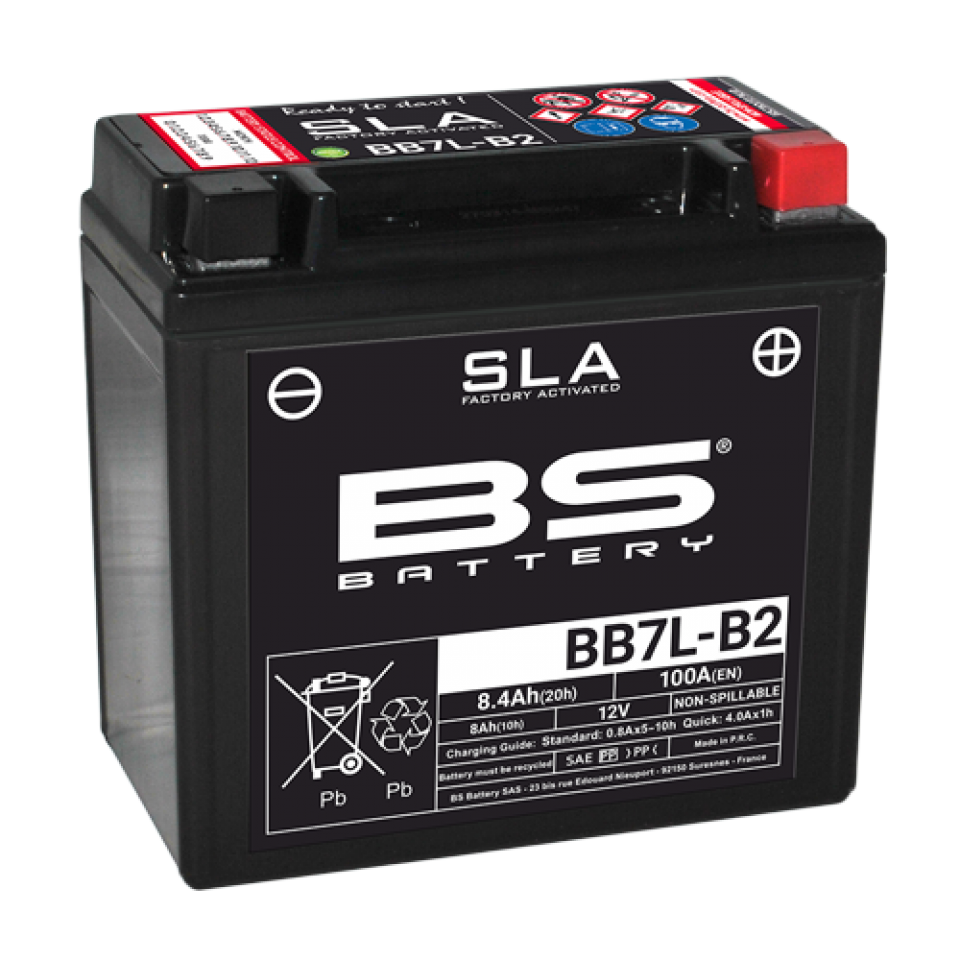 Batterie BS Battery pour Scooter MBK 150 Xn Doodo 2000 à 2002 YB7L-B2 / 12V 8Ah Neuf