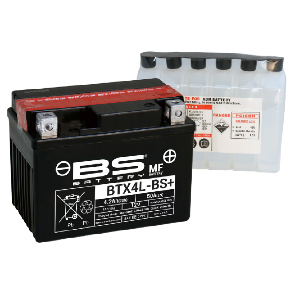 Batterie BS Battery pour Quad AXROADS 100 Snake 2003 à 2004 YTX4L-BS / 12V 3Ah Neuf