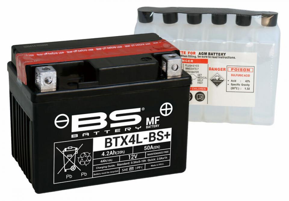 Batterie BS Battery pour Moto Husqvarna 125 SMS 1999 à 2011 YTX4L-BS / 12V 3Ah Neuf