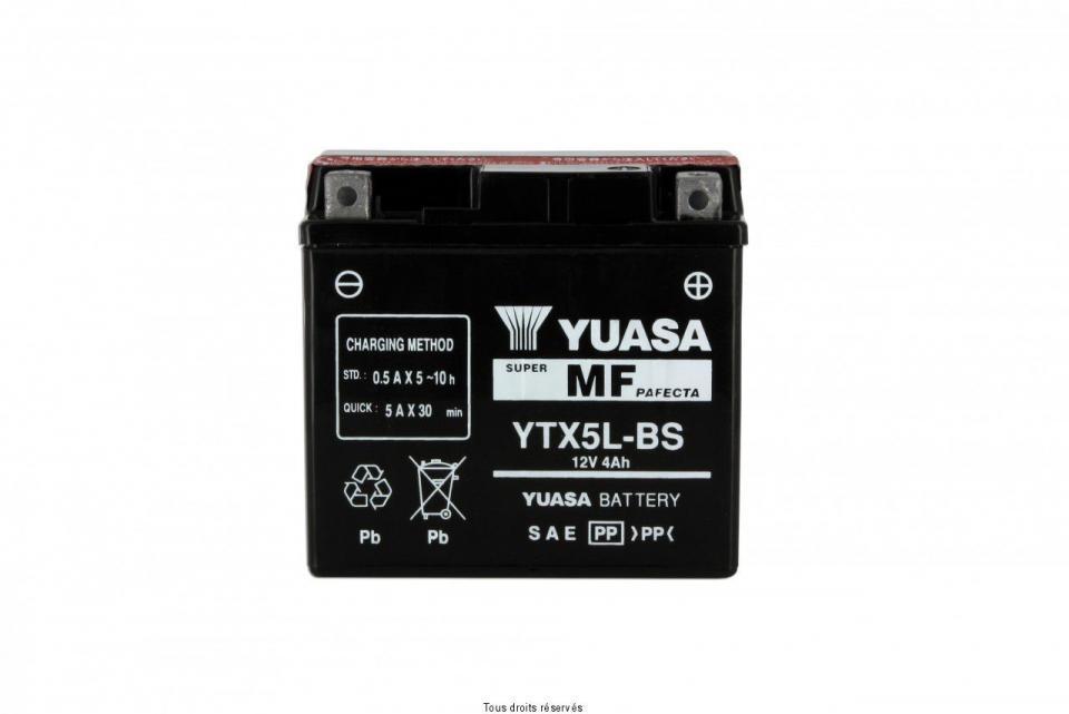 Batterie Yuasa pour Moto Beta 498 Rr 4T 2012 à 2014 YTX5L-BS / 12V 4Ah Neuf