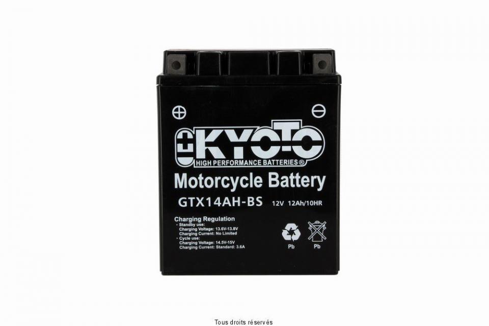 Batterie Kyoto pour Moto INDIAN 1450 Scout 2002 à 2008 YTX14AH-BS / 12V 12Ah Neuf