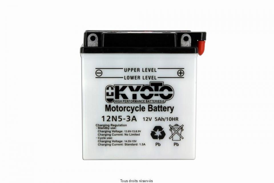 Batterie Kyoto pour Moto Yamaha 350 Rd Lc Ypvs 1983 à 1985 12N5-3A / 12V 5Ah Neuf
