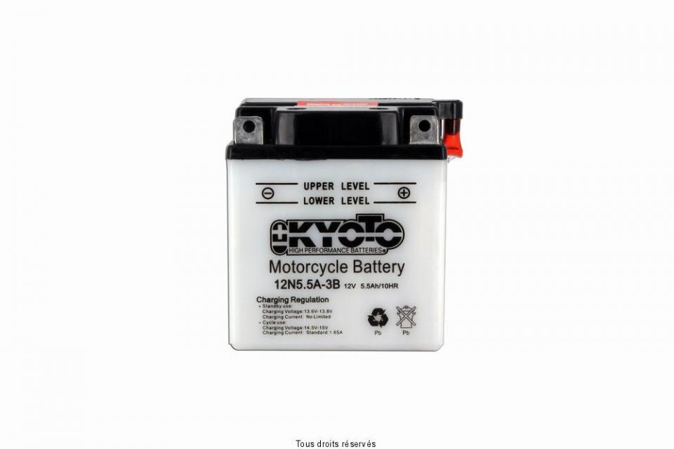 Batterie Kyoto pour Moto Yamaha 400 Rd Dx 1978 12N5.5A-3B / 12V 5.5Ah Neuf