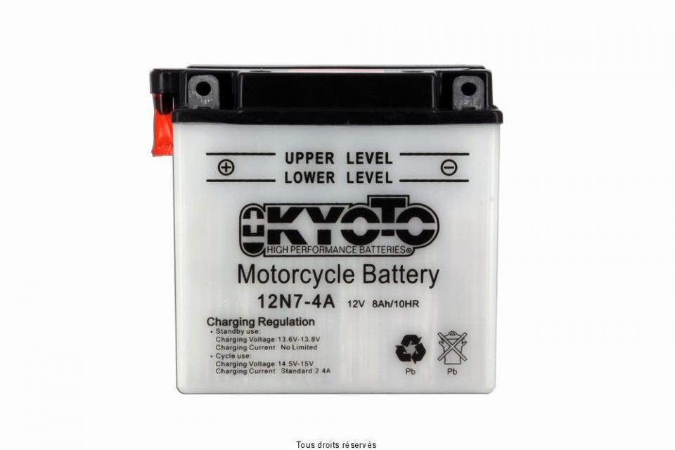 Batterie Kyoto pour Moto Suzuki 500 GT 1975 à 1978 12N7-4A / 12V 7Ah Neuf