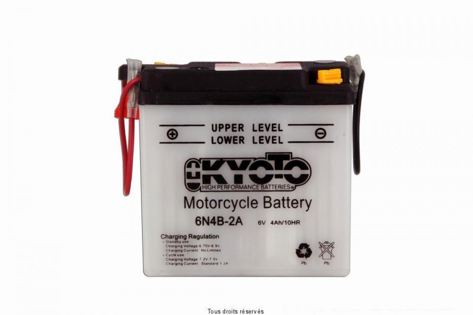 Batterie Kyoto pour Moto Suzuki 400 DR S 1980 à 1983 6N4B-2A / 6V 4Ah Neuf