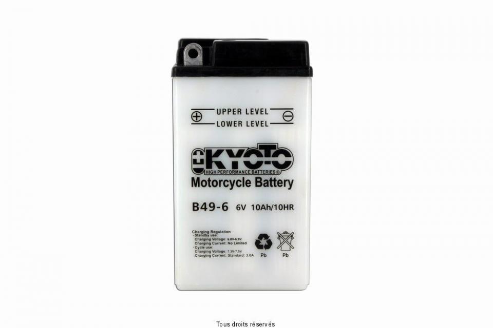 Batterie Kyoto pour Moto Cagiva 125 N90 1991 à 1997 B49-6 / 6V 9Ah Neuf