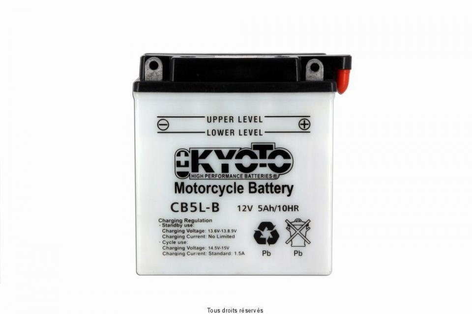 Batterie Kyoto pour Moto Kawasaki 250 Kr1-S 1990 à 1993 YB5L-B / 12V 1.6Ah Neuf