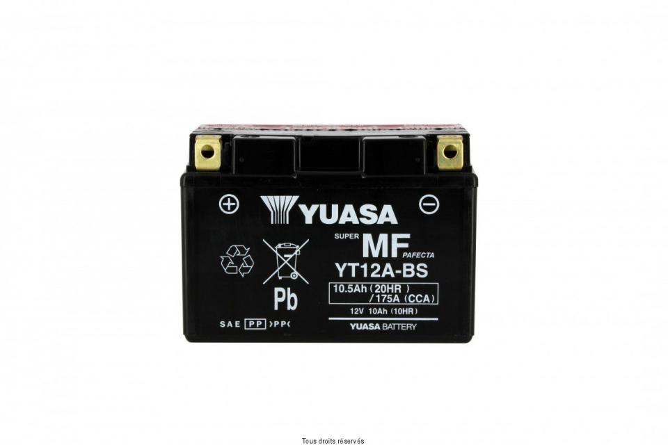Batterie Yuasa pour Moto Kawasaki 650 ER6F 2012 à 2016 YT12A-BS / 12V 10Ah Neuf