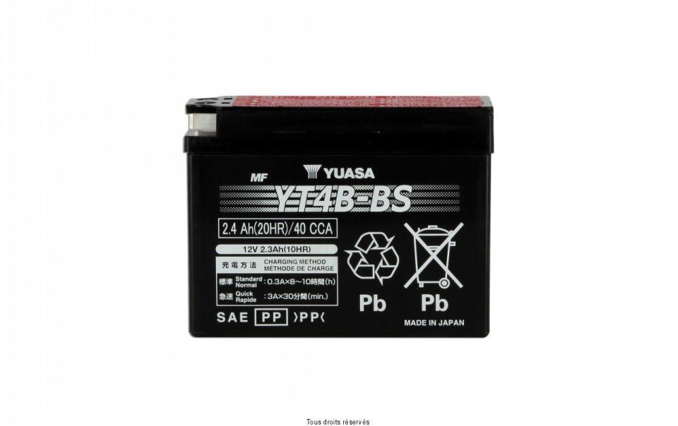Batterie Yuasa pour Moto Yamaha 110 Tt-R 2008 à 2023 YT4B-BS / 12V 2.3Ah Neuf