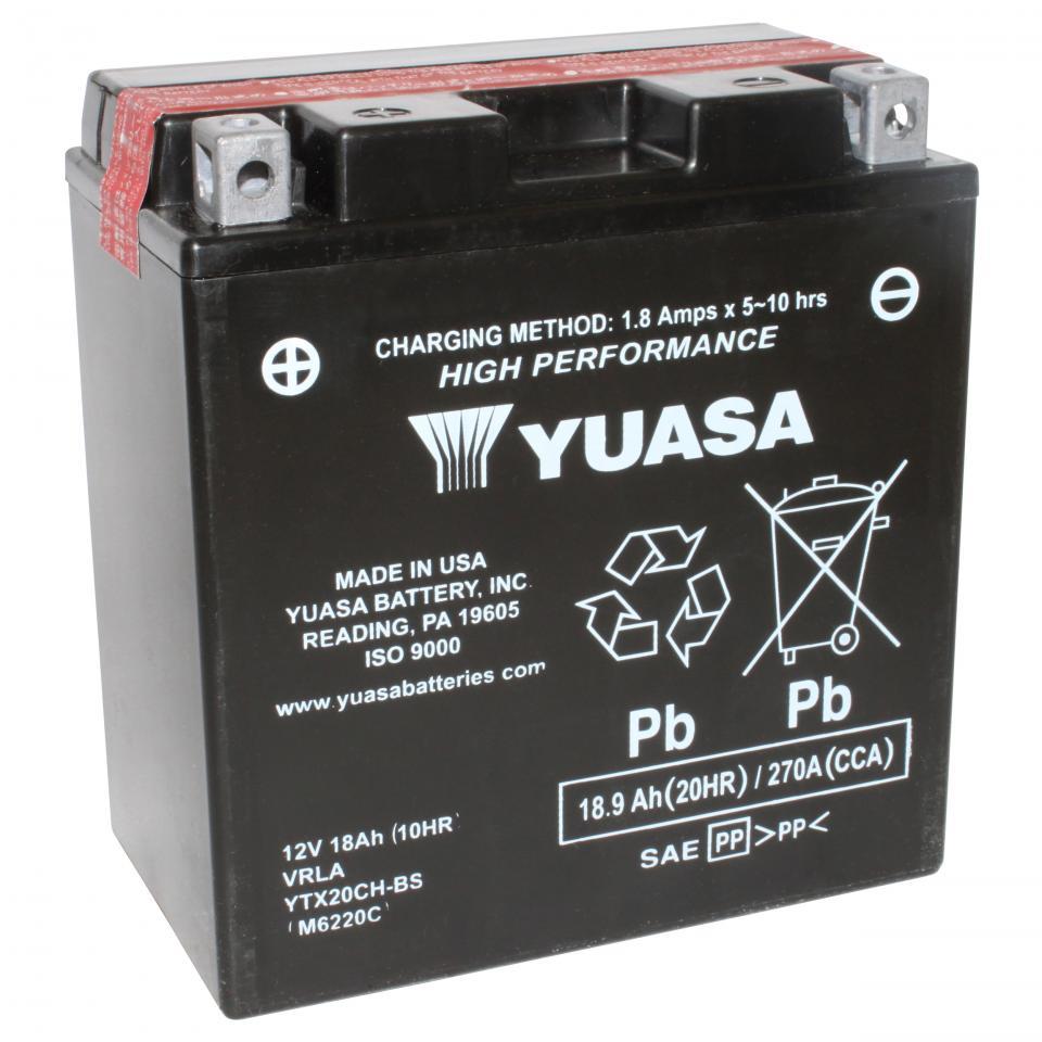 Batterie Yuasa pour Moto Moto Guzzi 1200 Stelvio Ntx 2009 à 2015 YTX20CH-BS / 12V 18Ah Neuf