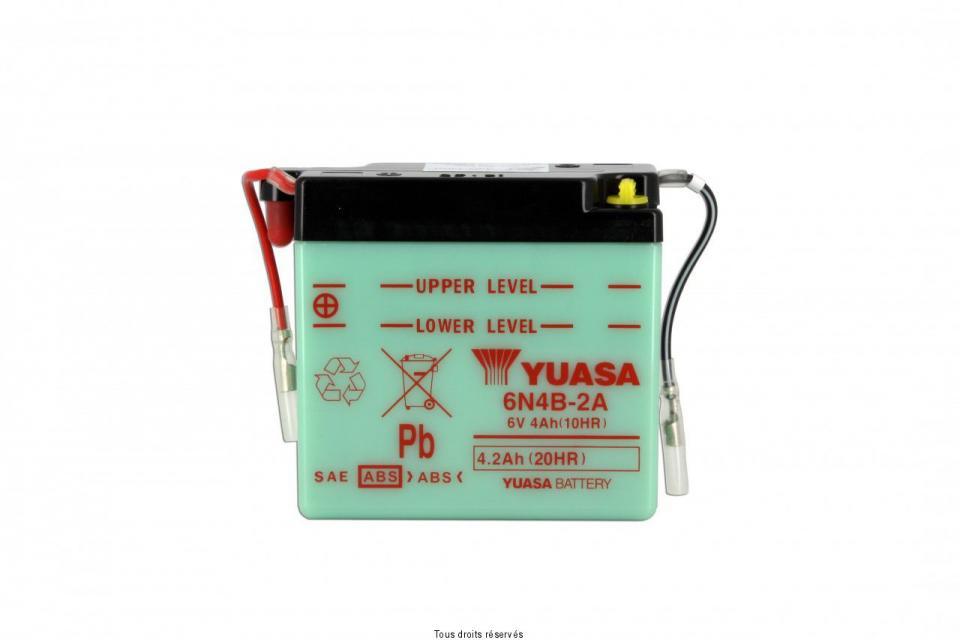 Batterie Yuasa pour Moto Suzuki 80 TS ER 1981 à 1983 6N4B-2A / 6V 4Ah Neuf