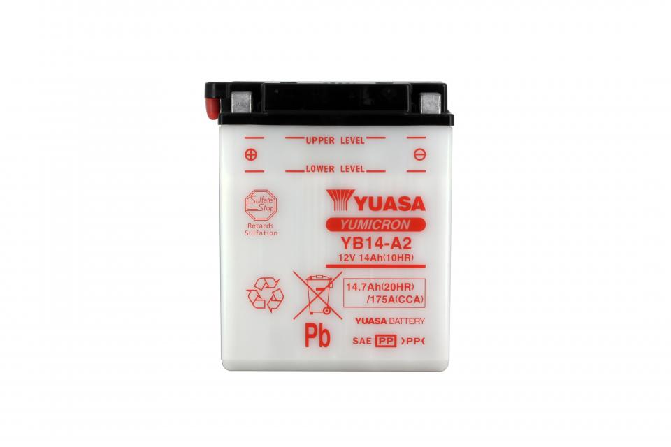 Batterie Yuasa pour Moto Kawasaki 750 GPZ Unitrak 1983 à 1985 YB14-A2 / 12V 14Ah Neuf